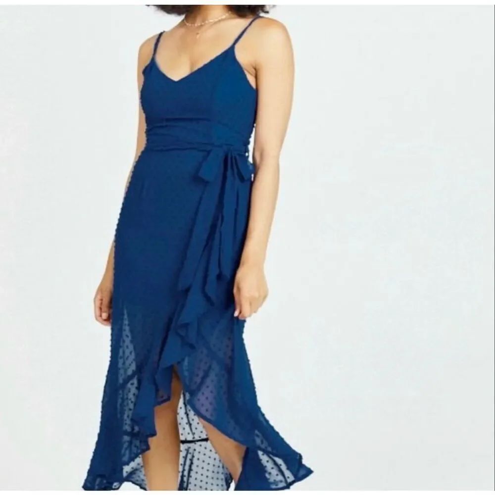 Altar’d State Women’s Blue Weylyn Spaghetti Strap High Low Dress Sz M